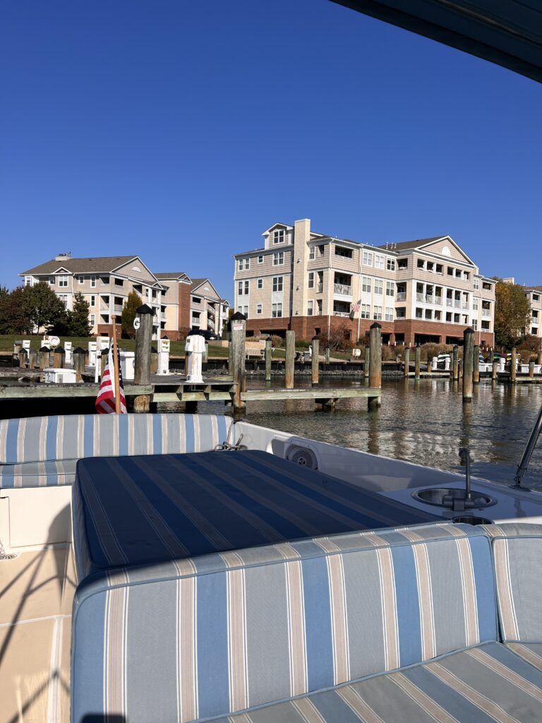 View of Oyster Bay living community from Chris' Boat